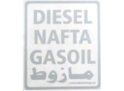 Aufkleber "Diesel, Nafta, Gasoil..." (silber)