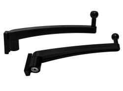 Spiegelarme Defender schwarz eloxiert 10 cm länger