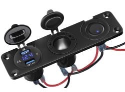 LED Voltmeter/ Zigarettenanzünder / USB/  Schaltbare 3 Einheit