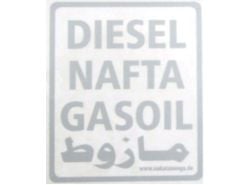 Aufkleber "Diesel, Nafta, Gasoil..." (schwarz)