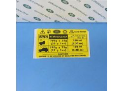 Hinweisschild Klimaanlage Discovery II ab 3A000001